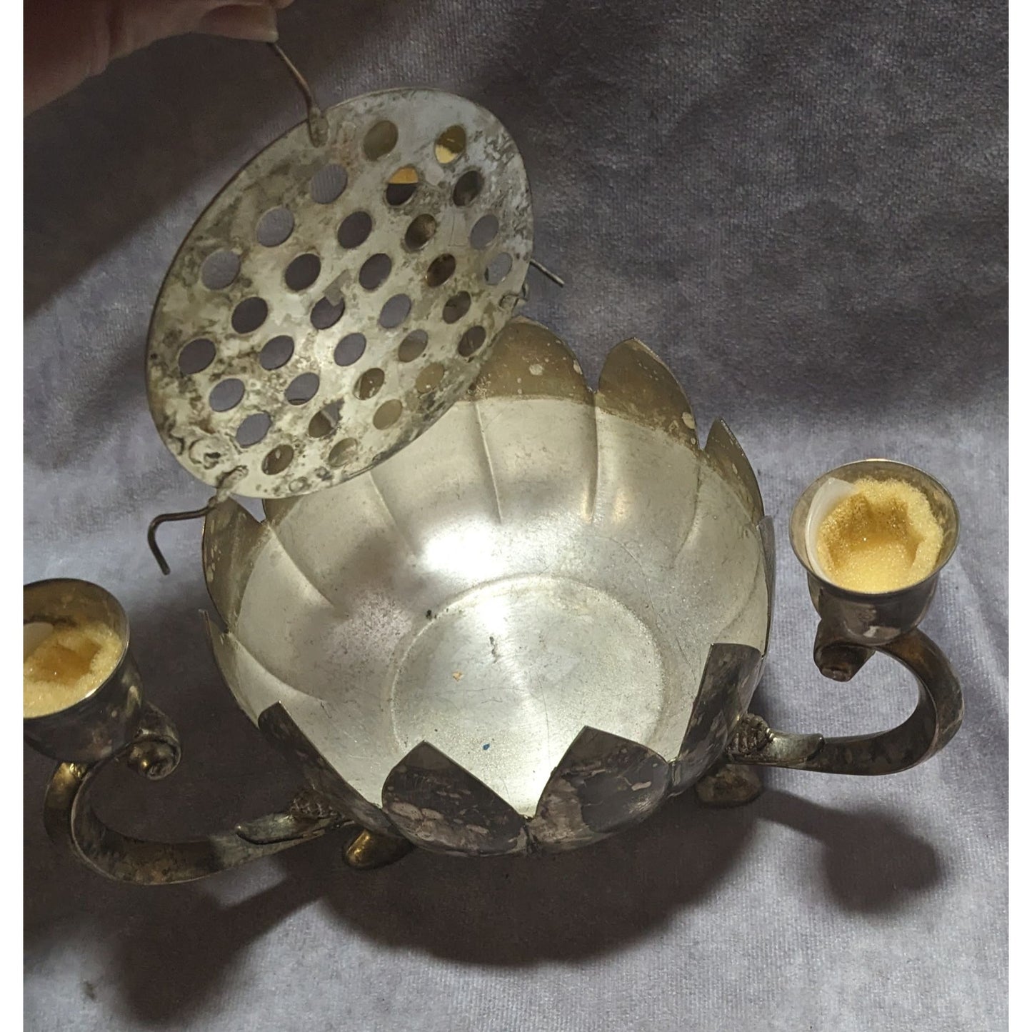 International Silver Company Silver Plated Lotus Candle Holder