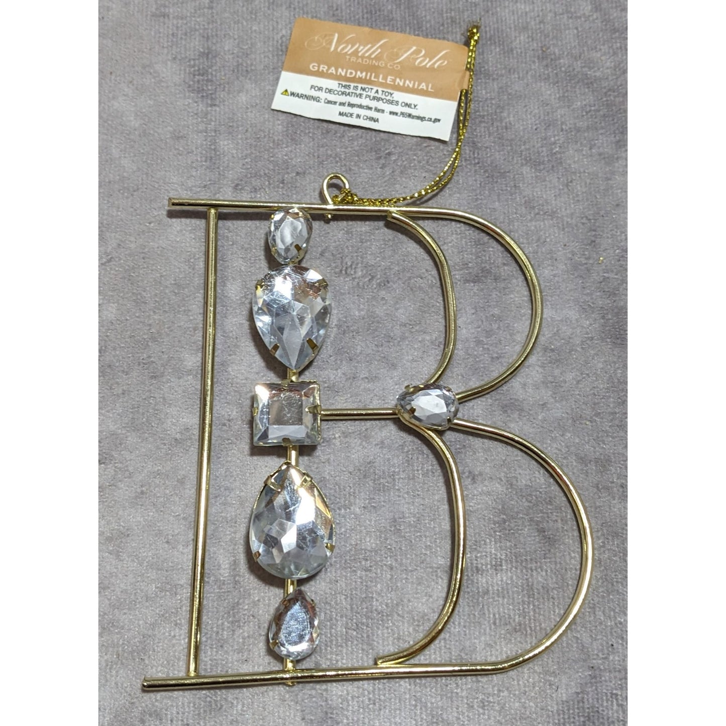 North Pole Grand Millennial Gemmed B Ornament