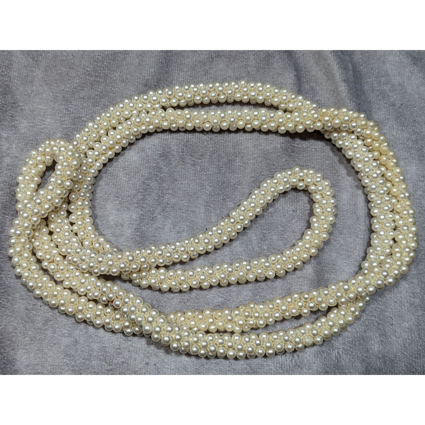 Vintage Elegant Faux Pearl Beaded Rope Necklace