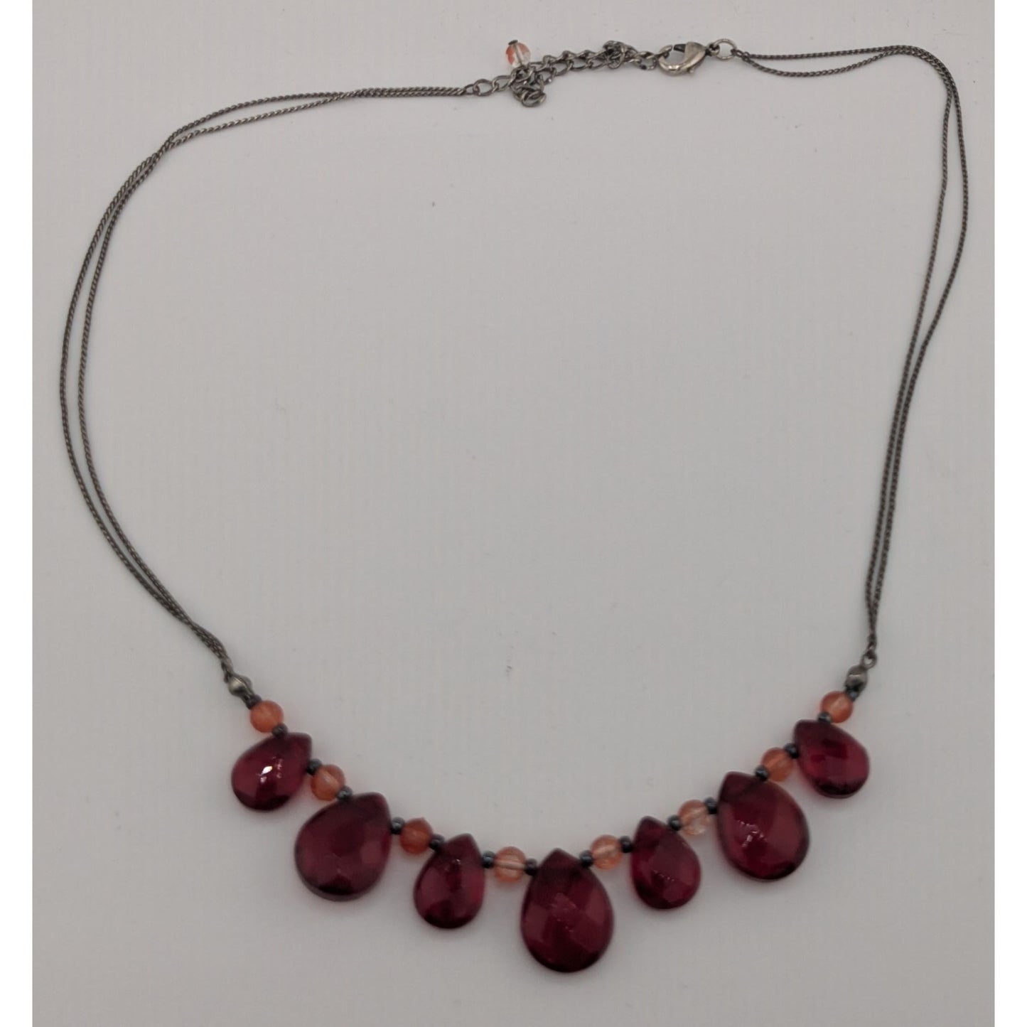 Gothic Vampire Blood Red Teardrop Statement Necklace