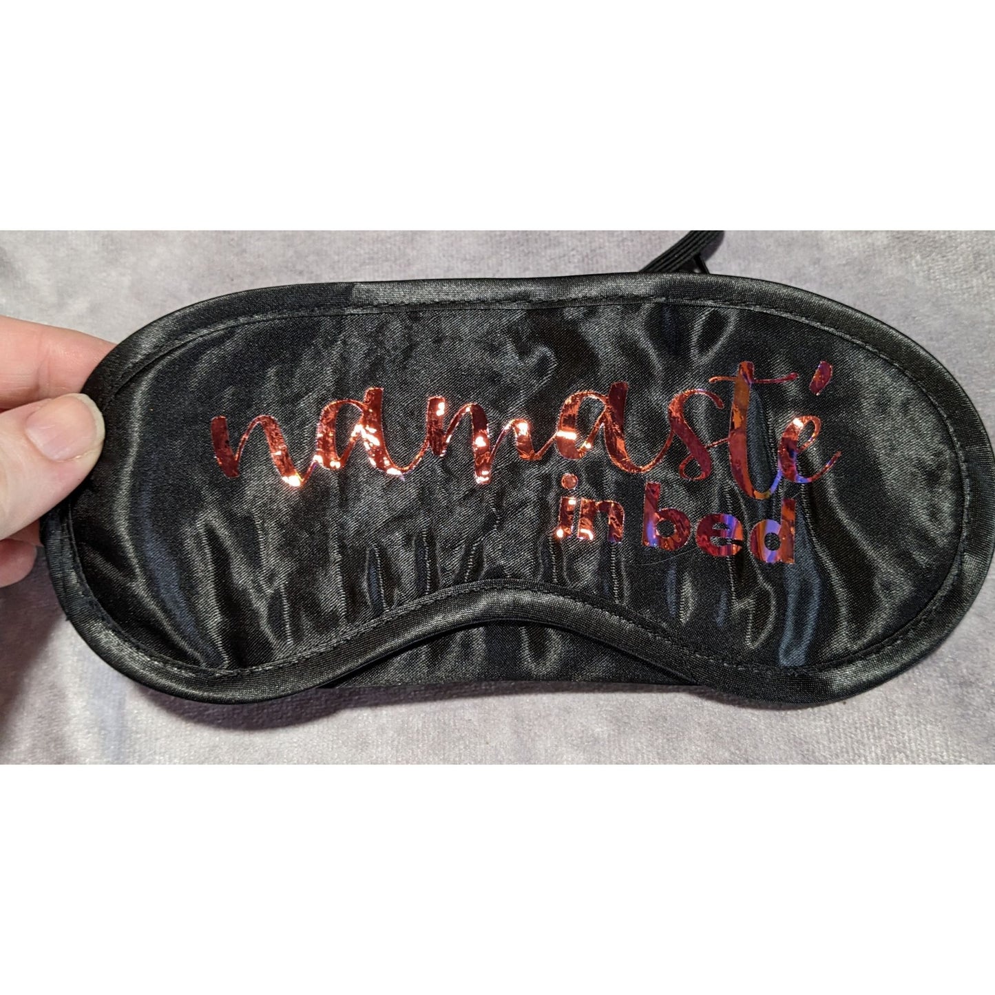 Coquette Namaste in Bed Black Satin Sleep Eye Mask
