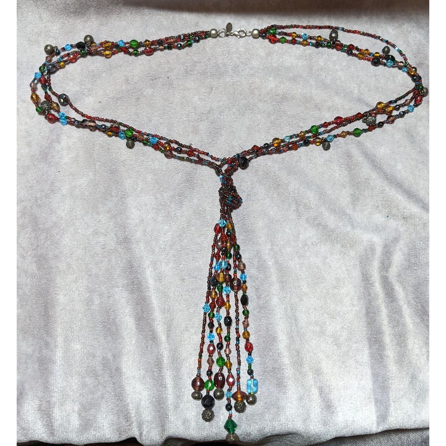 Chico's Bohemian Rainbow Glass Necklace