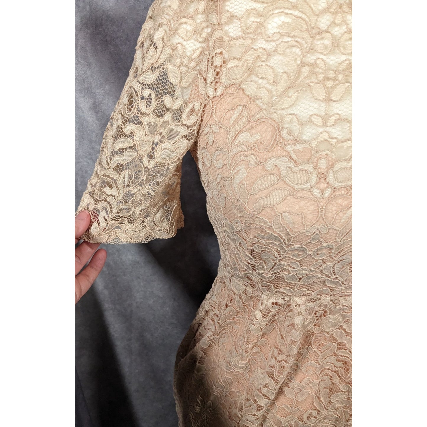 Hope And Ivy Cream Floral Lace Keyhole Dress Size 6