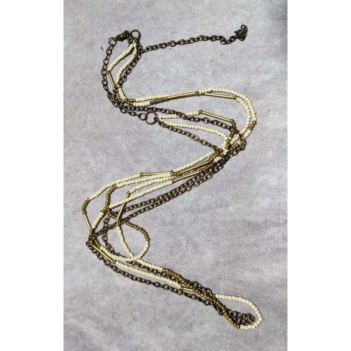 Gold White Multilayer Bohemian Necklace