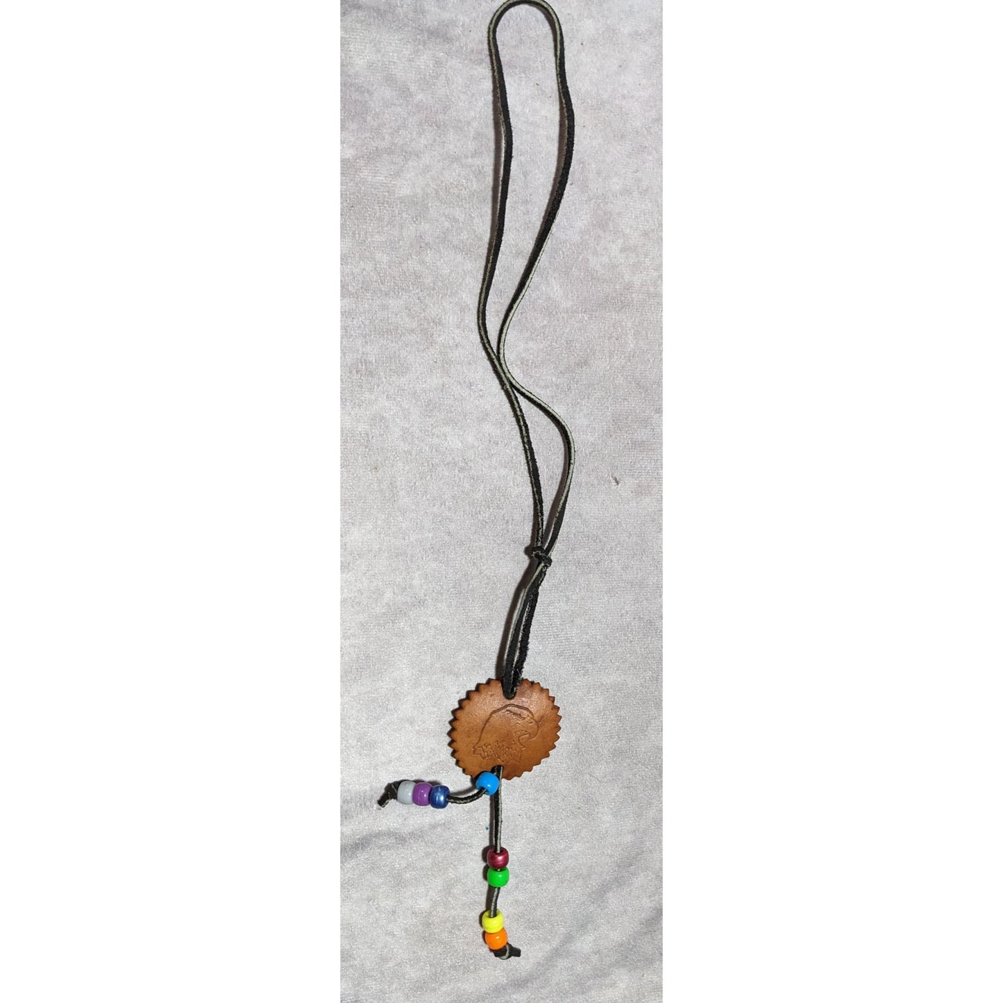 Handmade Leather Eagle Medallion Necklace