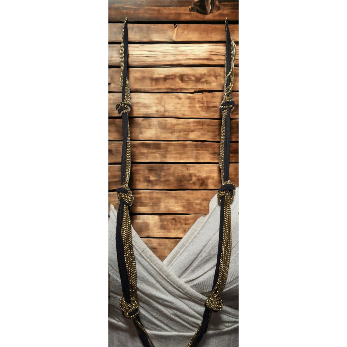 Black And Gold Knotted Chain Necklace