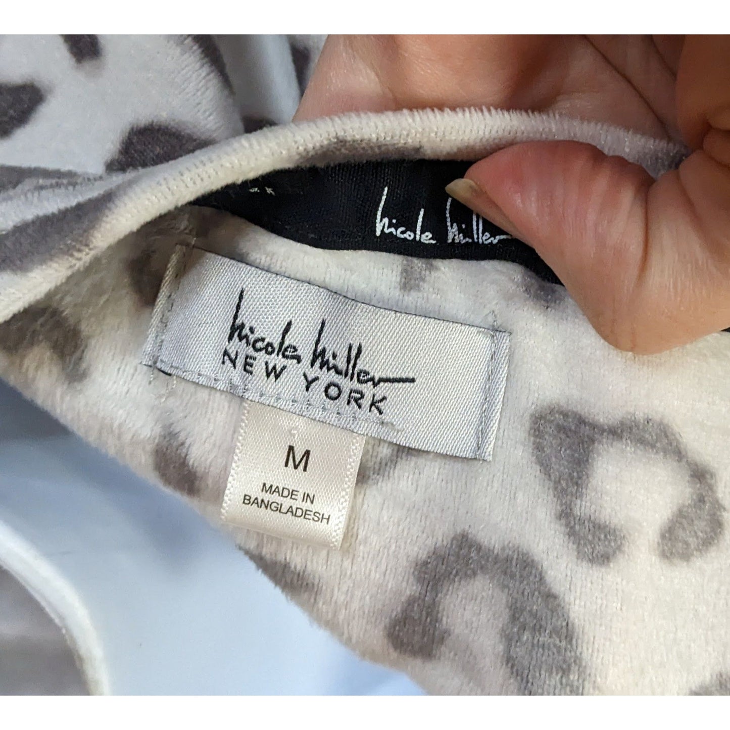 Nicole Miller New York Leopard Fleece Pullover