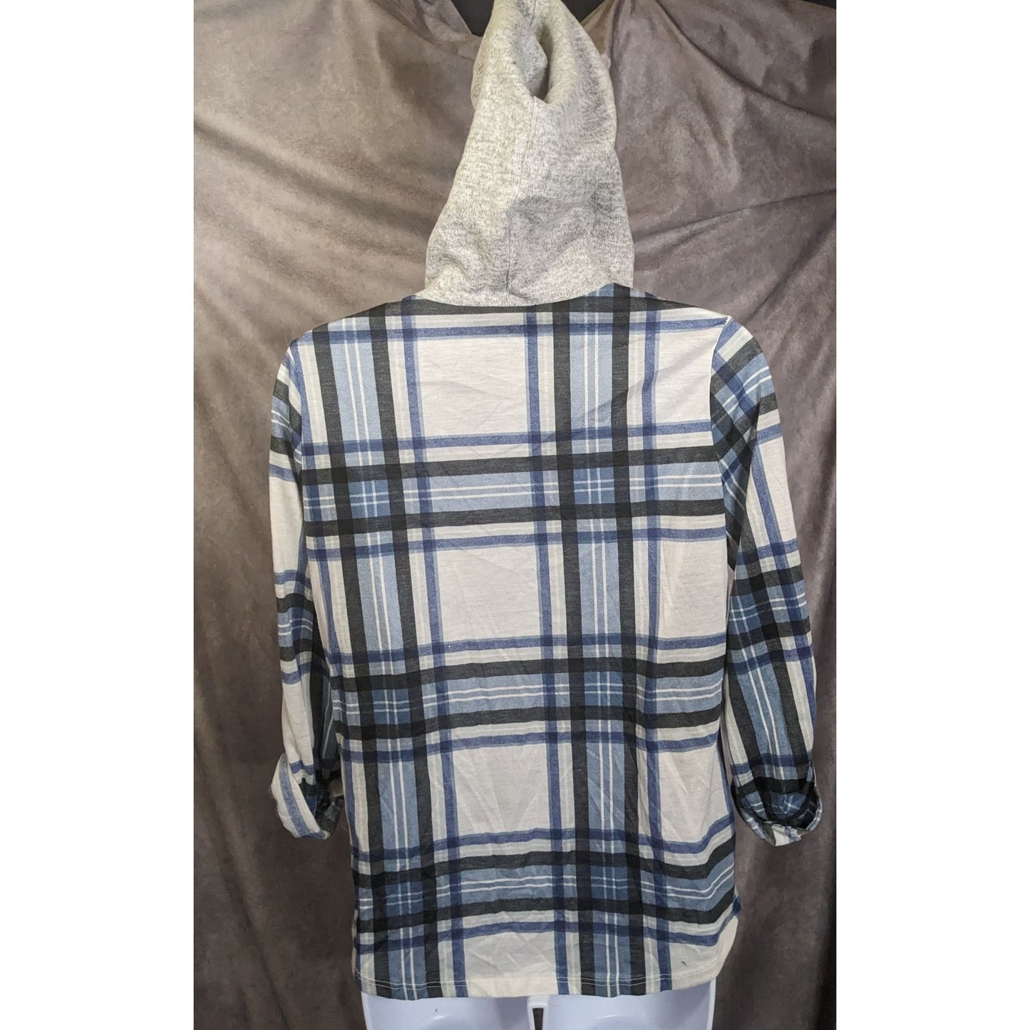 Polly & Esther Blue Plaid Hoodie