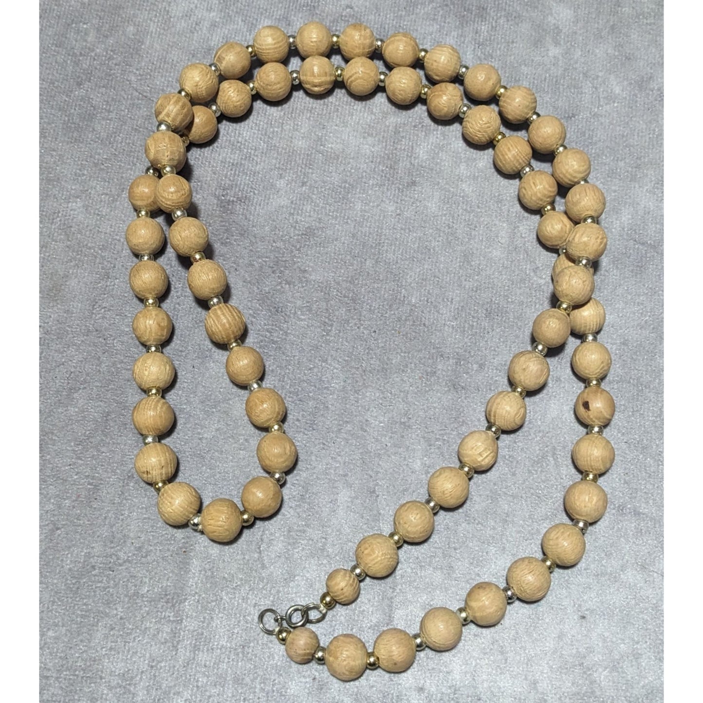 Casual Retro Tan Wooden Beaded Necklace