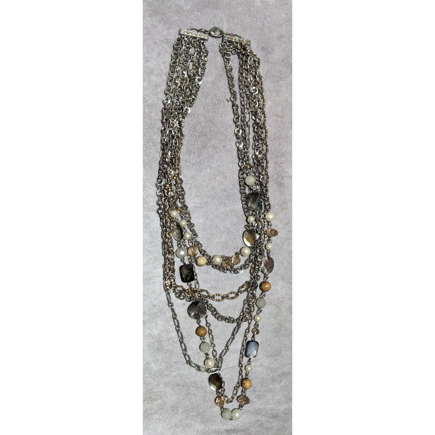 Multilayer Gemstone Chain Necklace