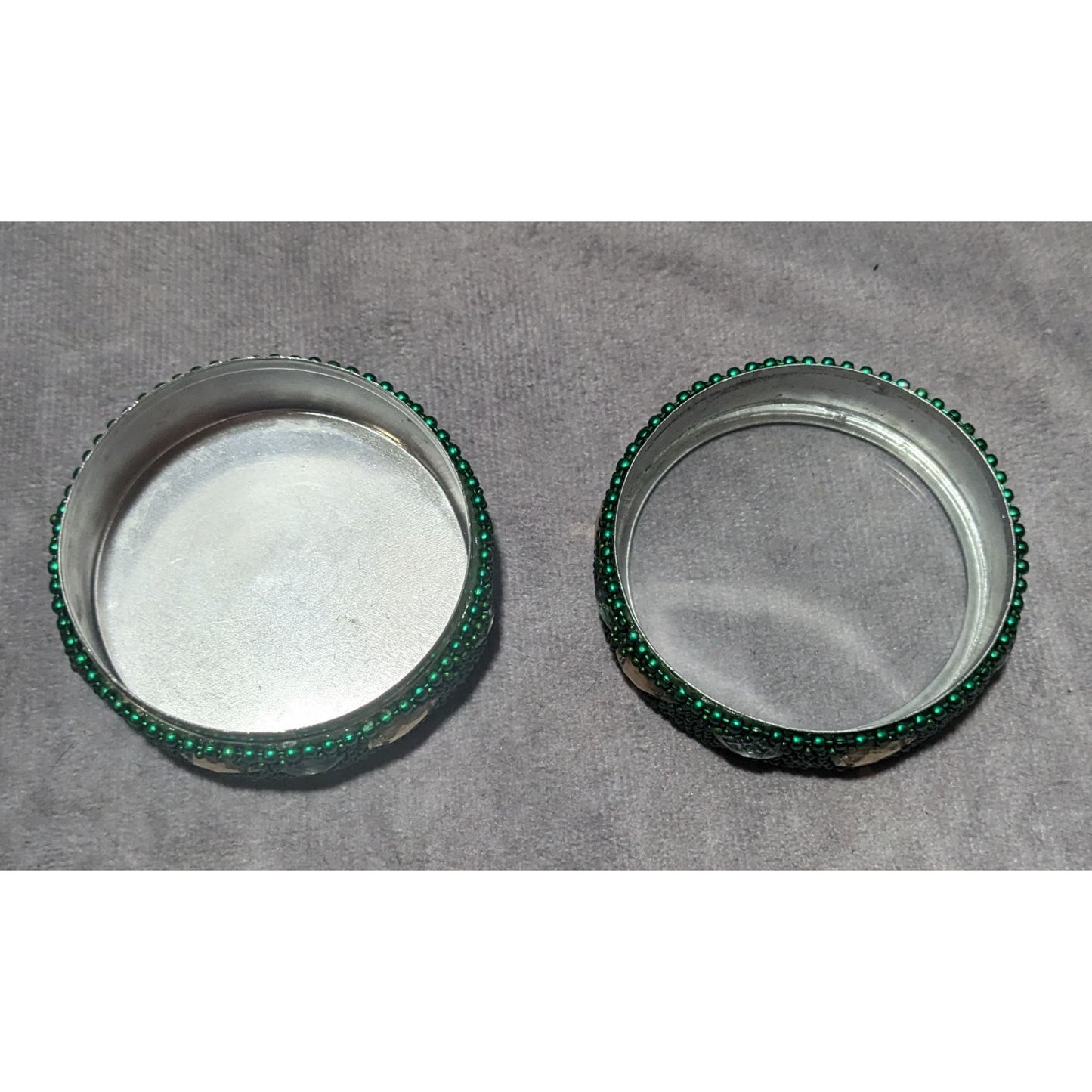 Green Beaded Trinket Box