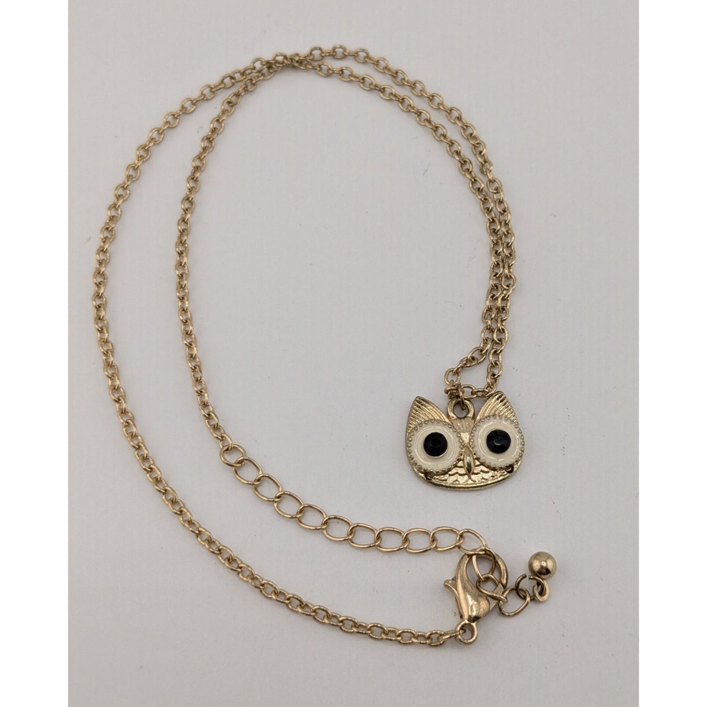 Gold Tone Owl Pendant Necklace Witchy Quirky Woodland Jewelry
