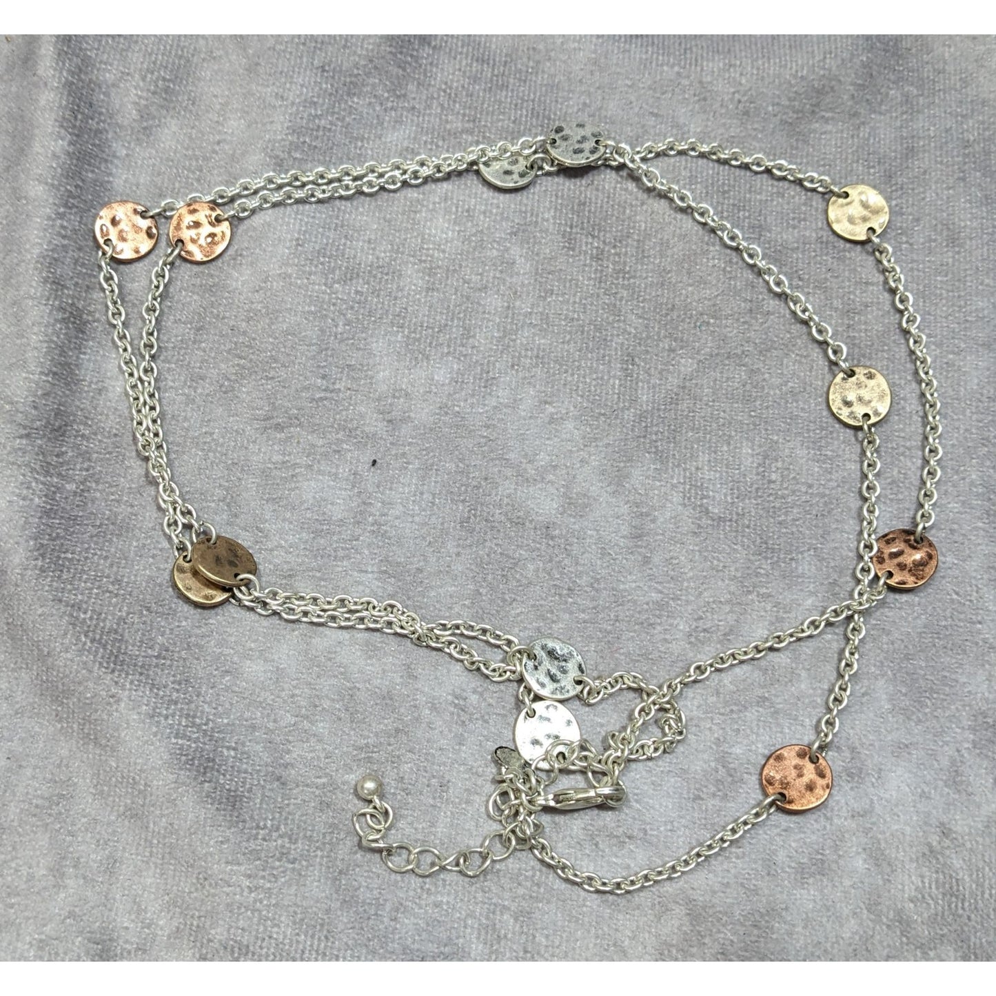 Premier Designs Brutalist Hammered Coin Station Necklace