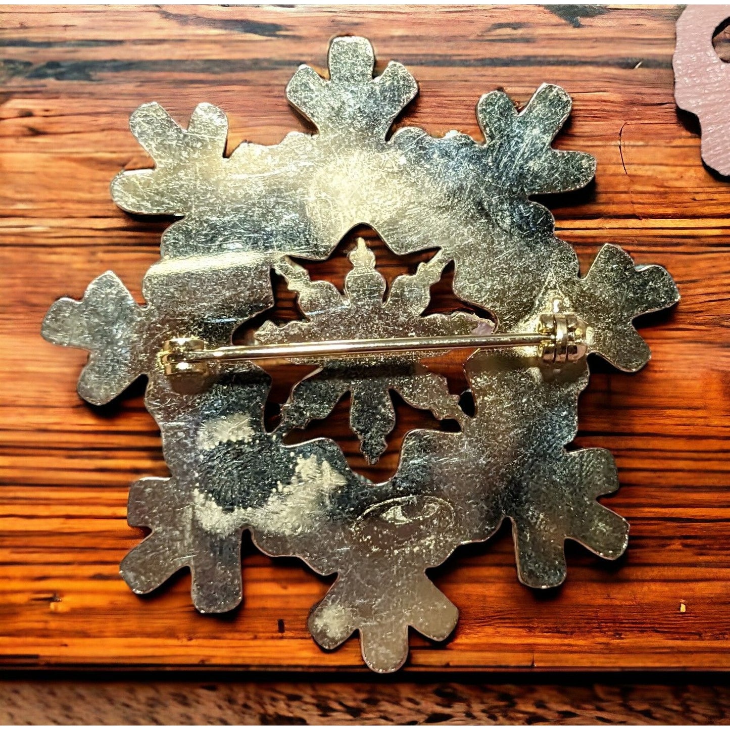 Rainbow Enamel Snowflake Brooch