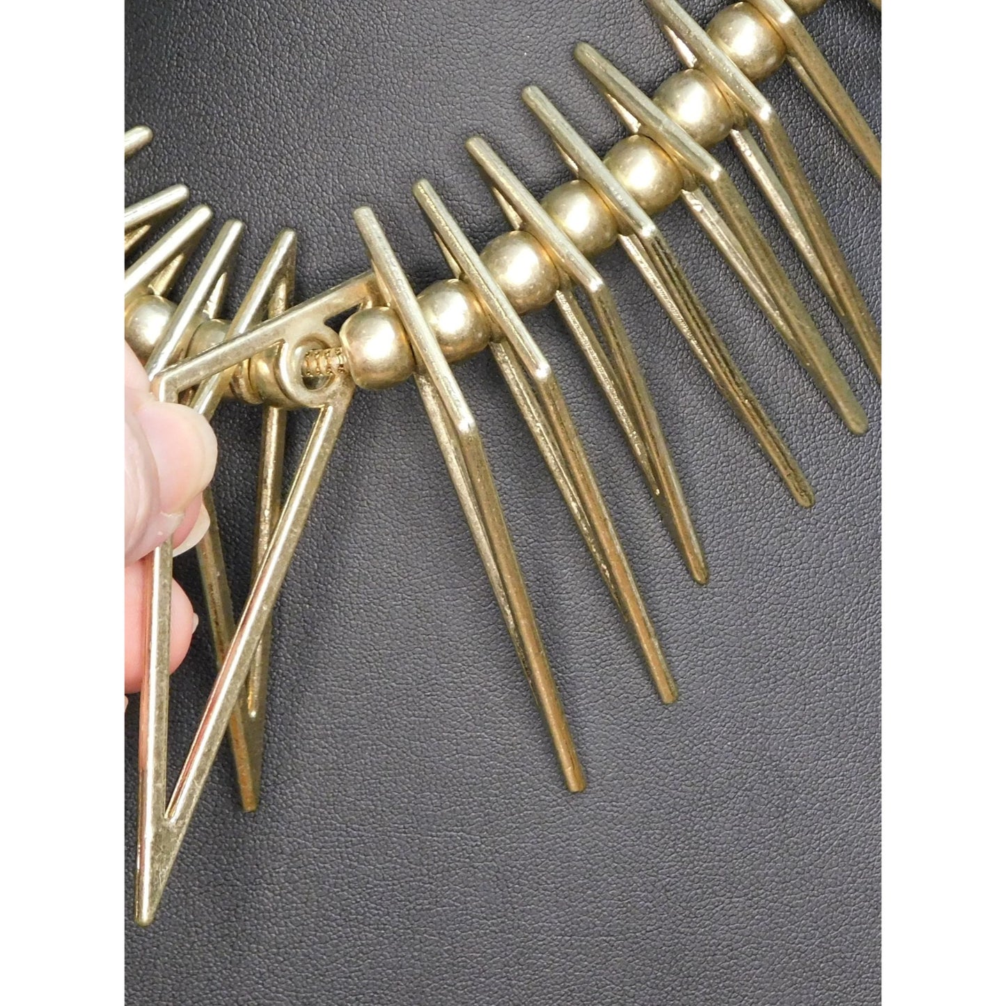Geometric Open Triangle Spike Statement Necklace
