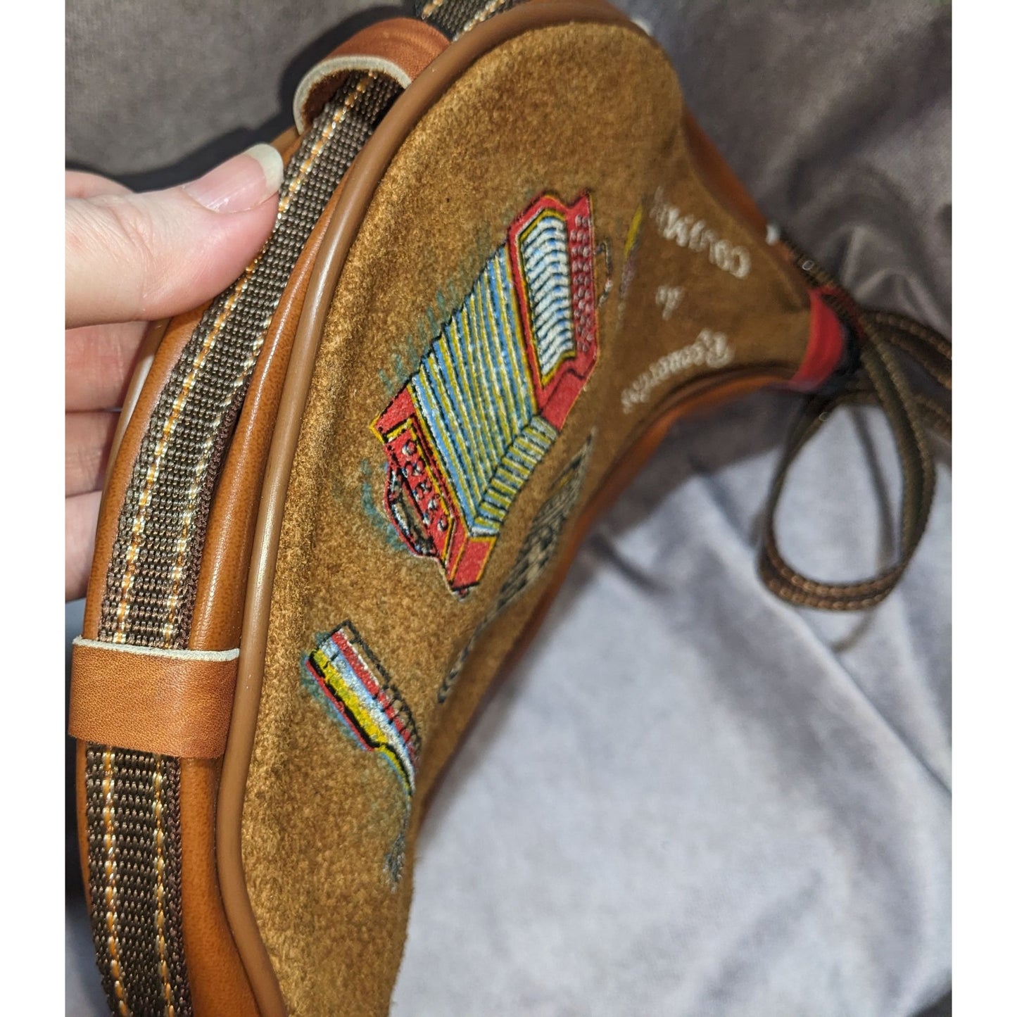 Las Tres Z.Z.Z. Pamplona Wine Skin With Colombian Painted Details