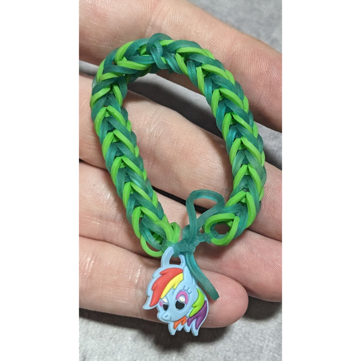 Kidcore Y2K Rainbowcore Rainbow Dash Loom Band Charm Bracelet