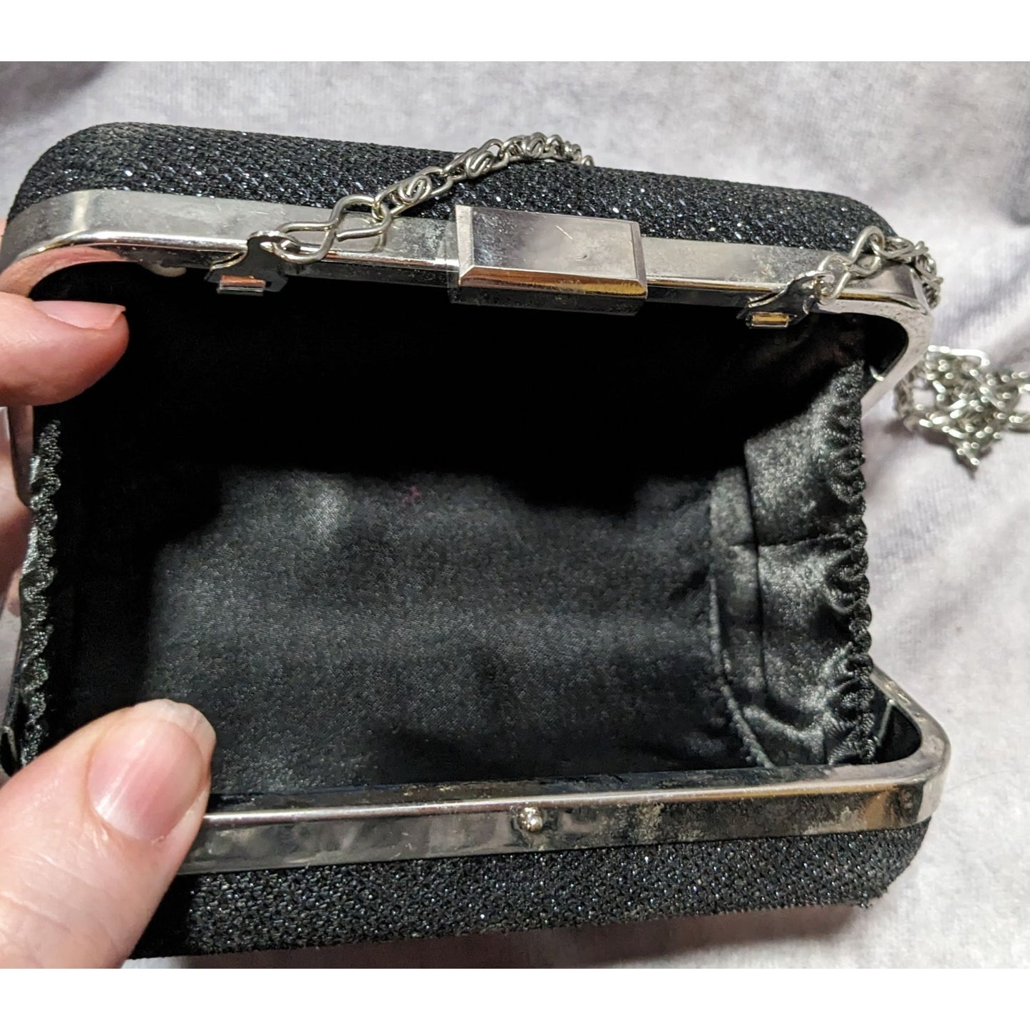 Gunne Sax By Jessica McClintock Black Clamshell Evening Bag