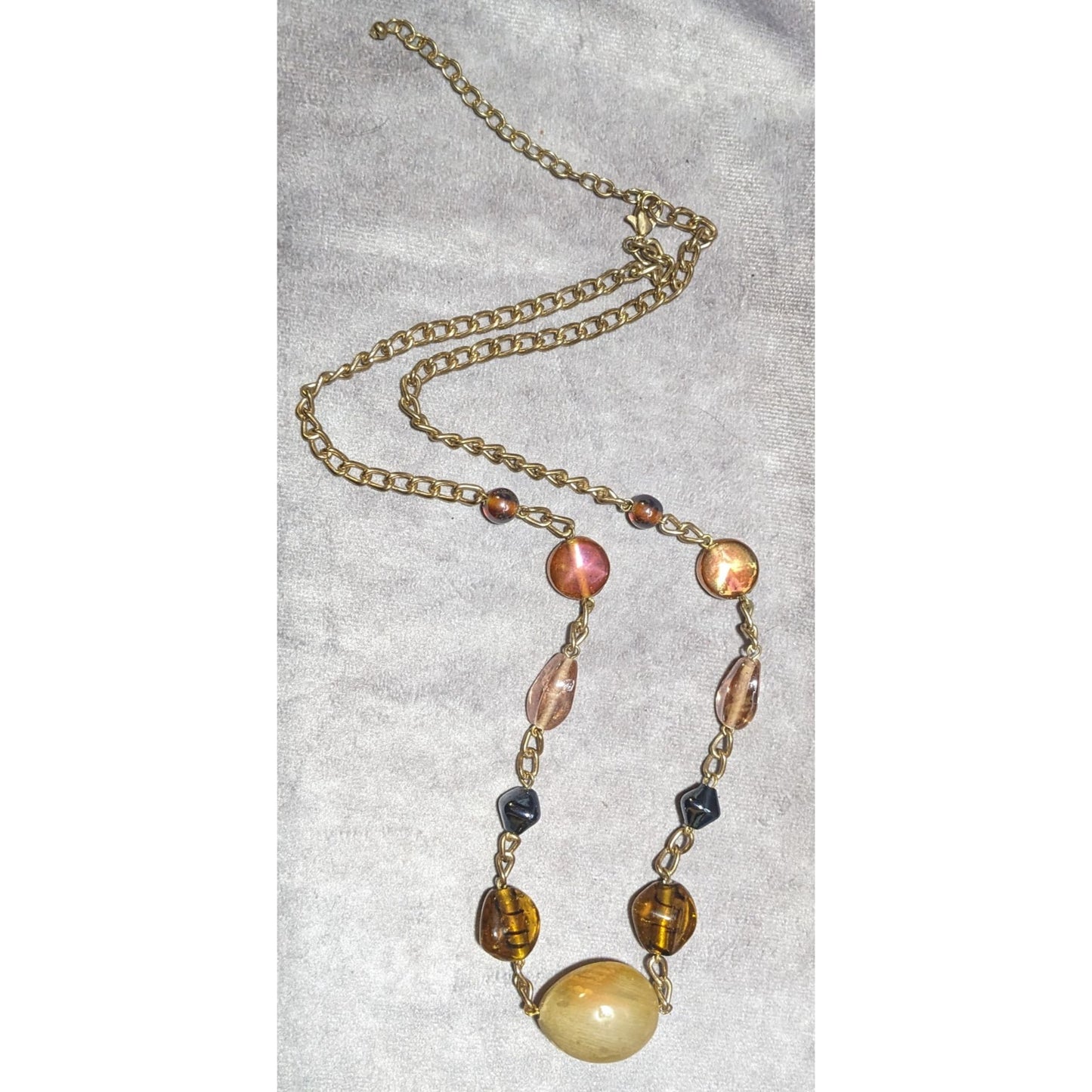 Rainbow Glass Beaded Statement Necklace