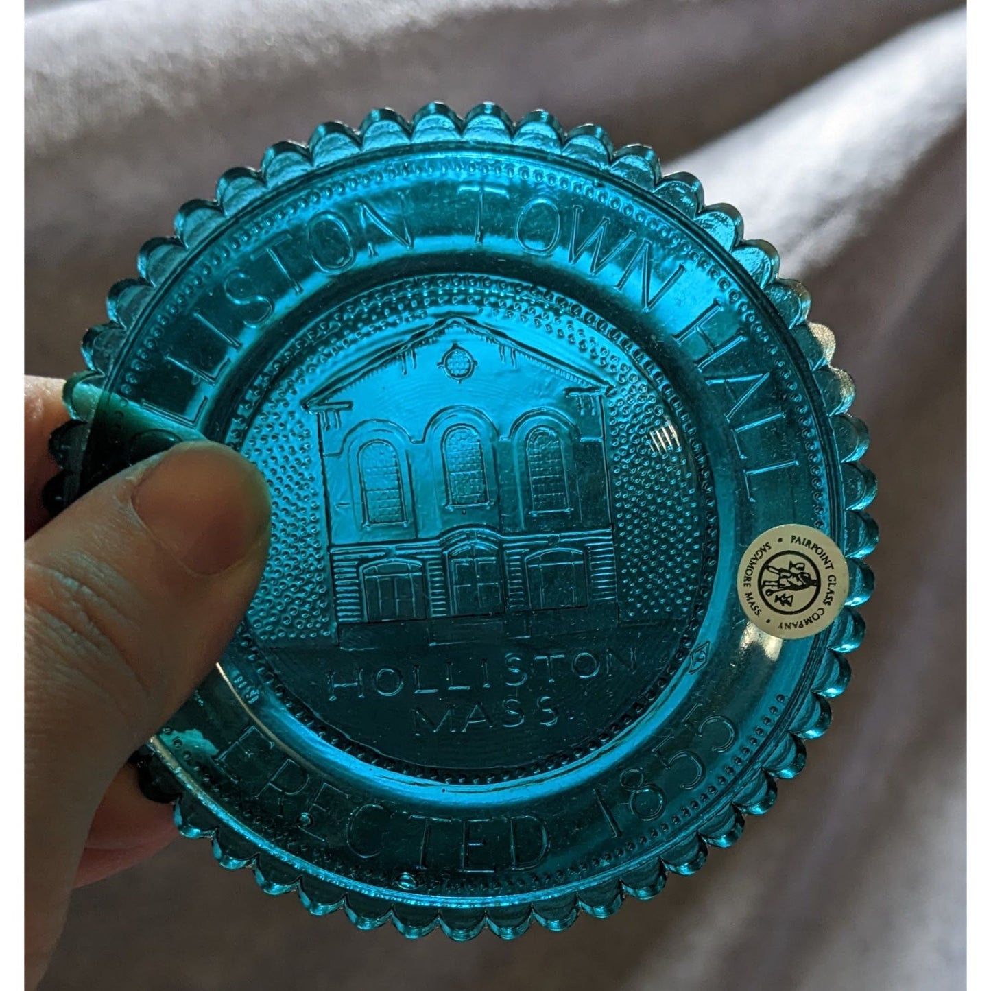 Fairpoint Glass Company Holliston Mass MIni Souvenir Plate