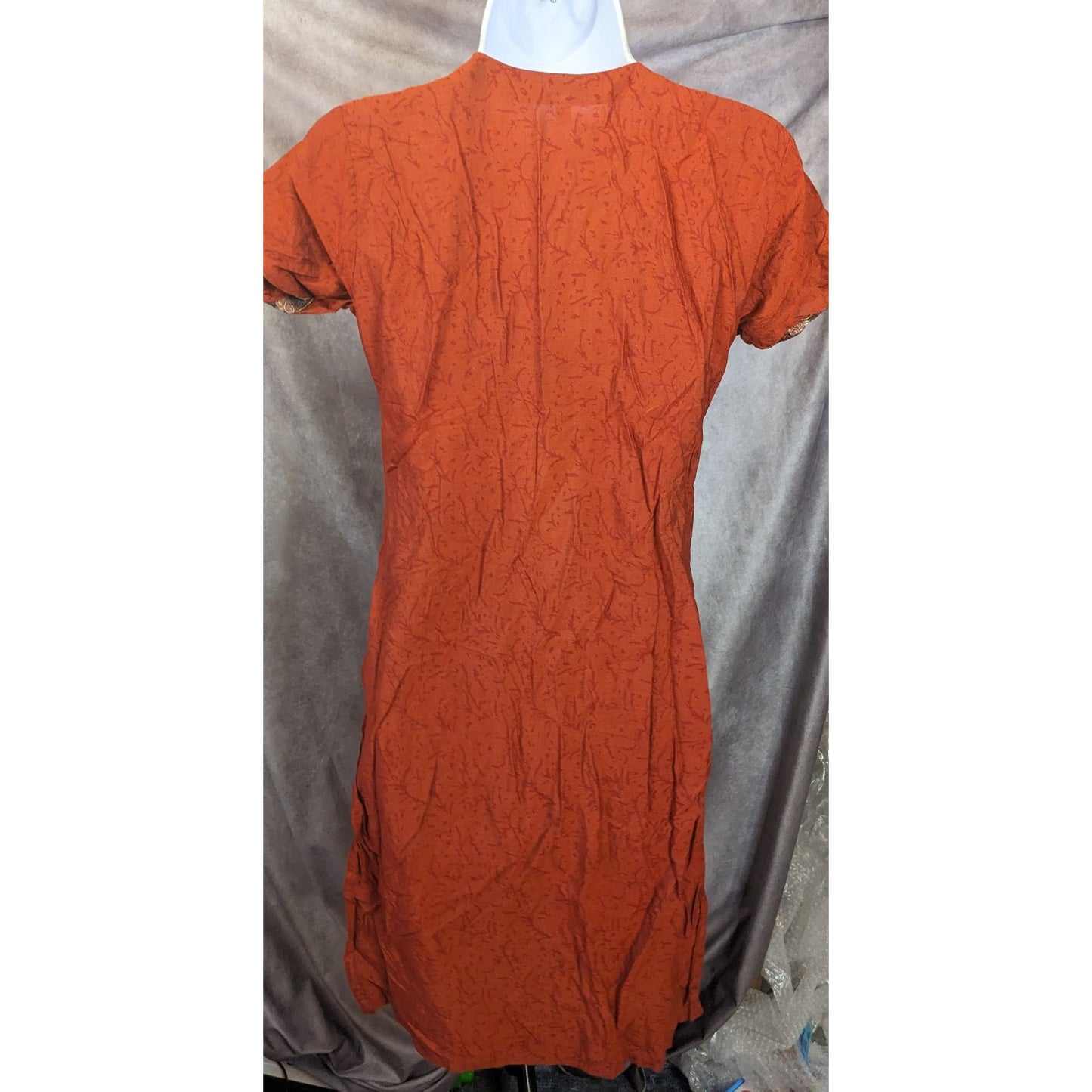 Rust Embroidered Indian Kurta