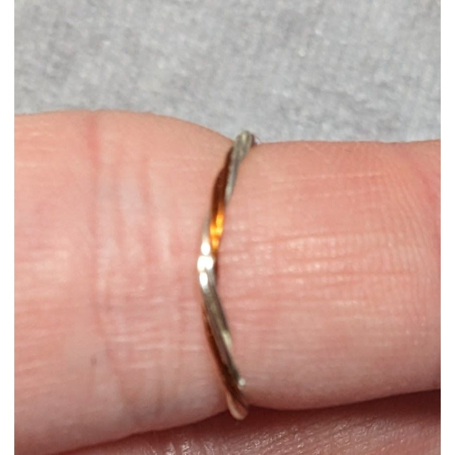 Handmade Wire Wrap Silver And Copper Tone Wire Rose Ring Size 5 1/2