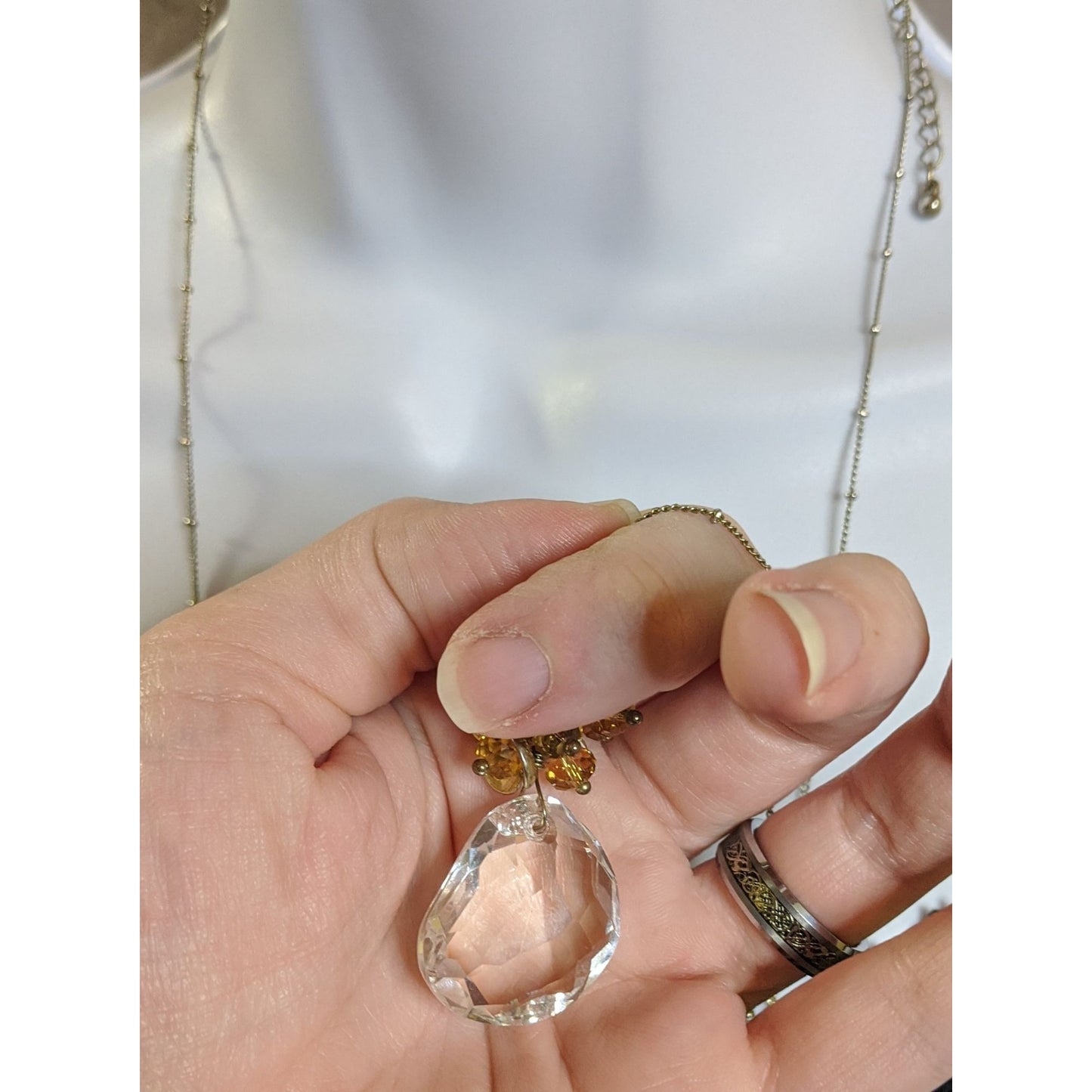 Whimsical Gemmed Cluster Pendant Necklace
