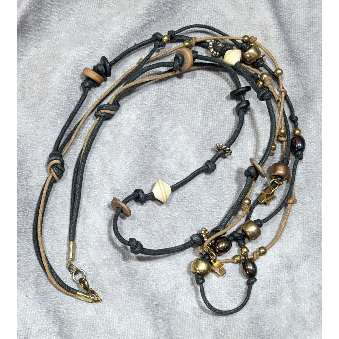 Whimsical Fairycore Layered Cord Necklace With Star Charms