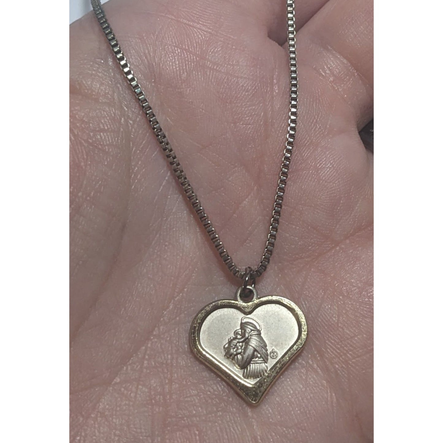 Saint Anthony Heart Shaped Pendant Necklace