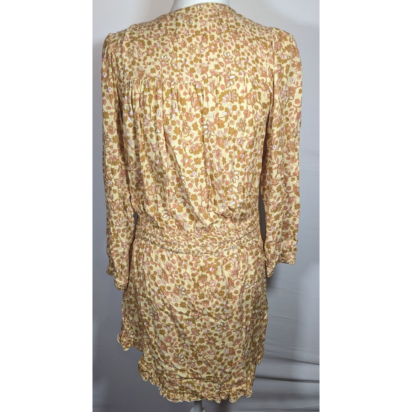 Barefoot Blonde Joni Play Dress Neutral Floral With Drawstring Waist