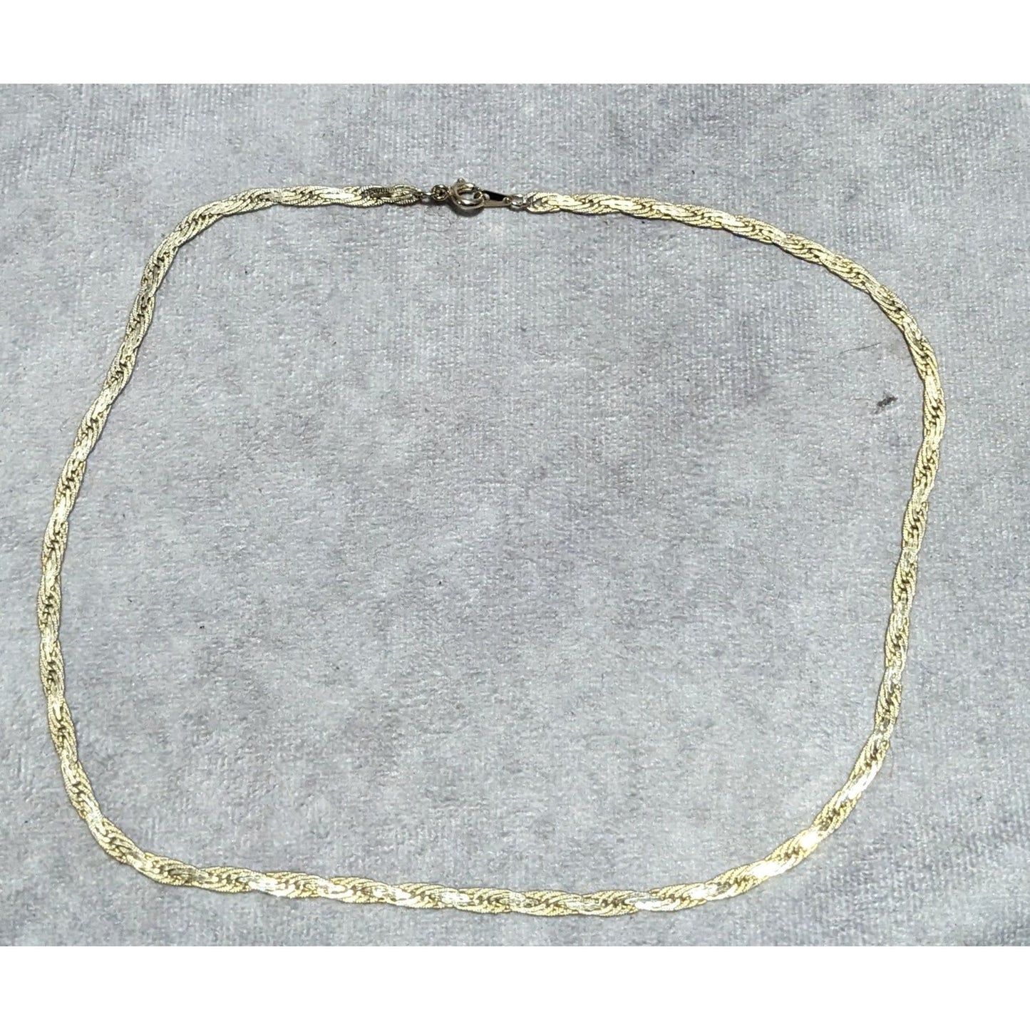 Gold Flattened Twisted Rope Chain Necklace