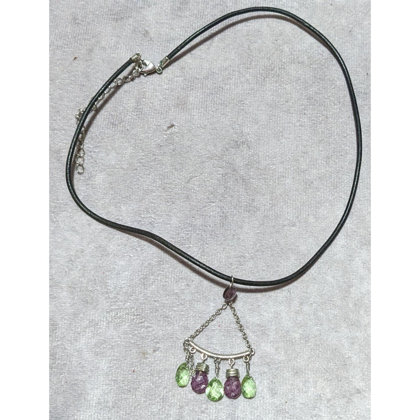 Gemmed Fringe Pendant Necklace