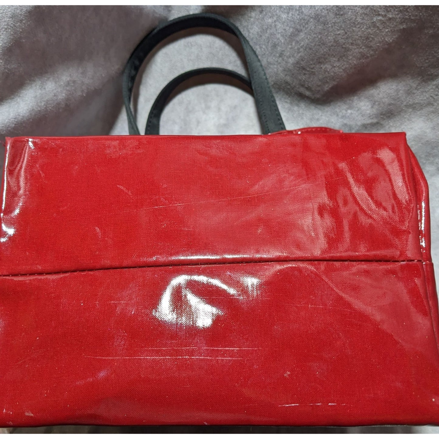 Vintage Marina Galanti Red PVC Cat Reusable Shopping Bag