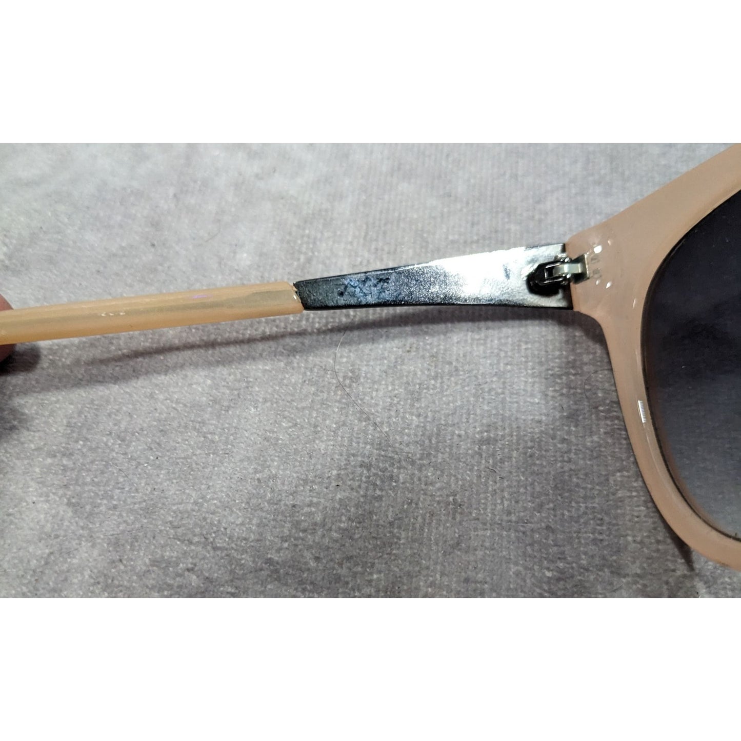 Guess Chunky Retro Nude And Silver Tone Sunglasses