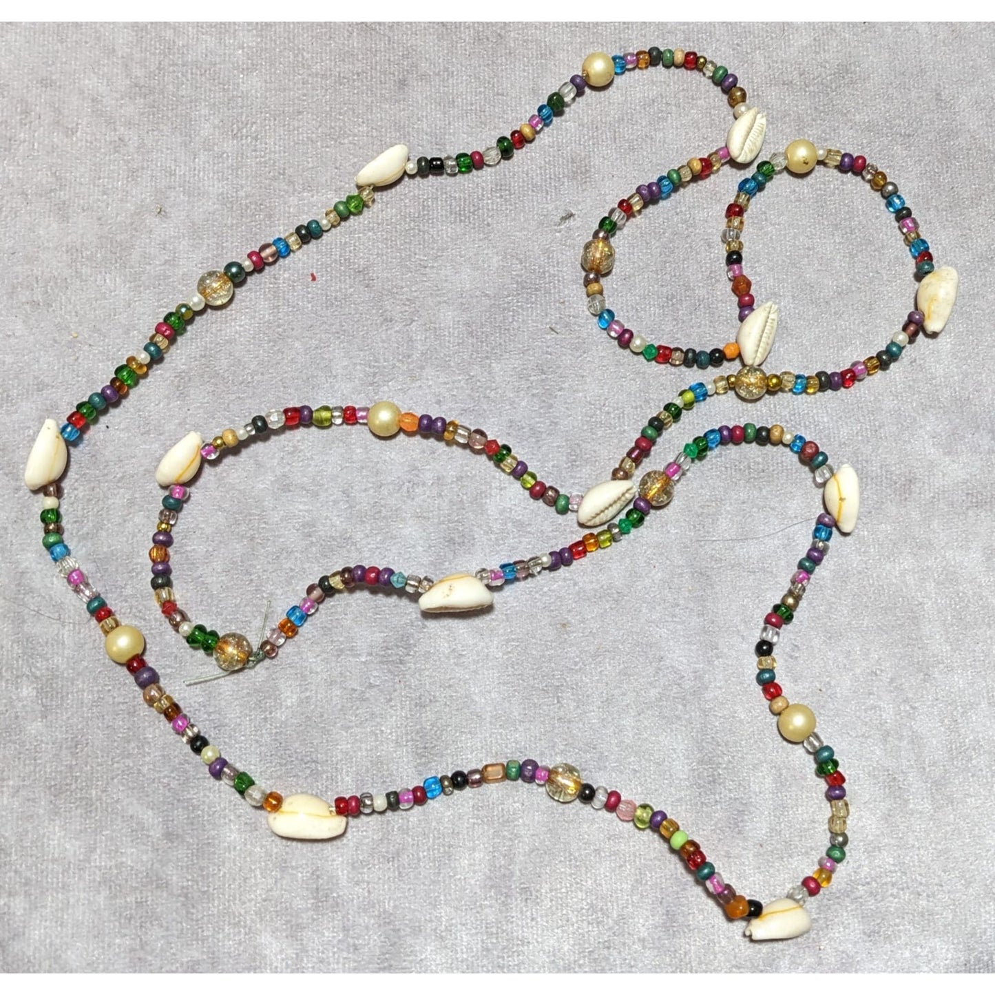 Rainbow Beaded Shell Necklace