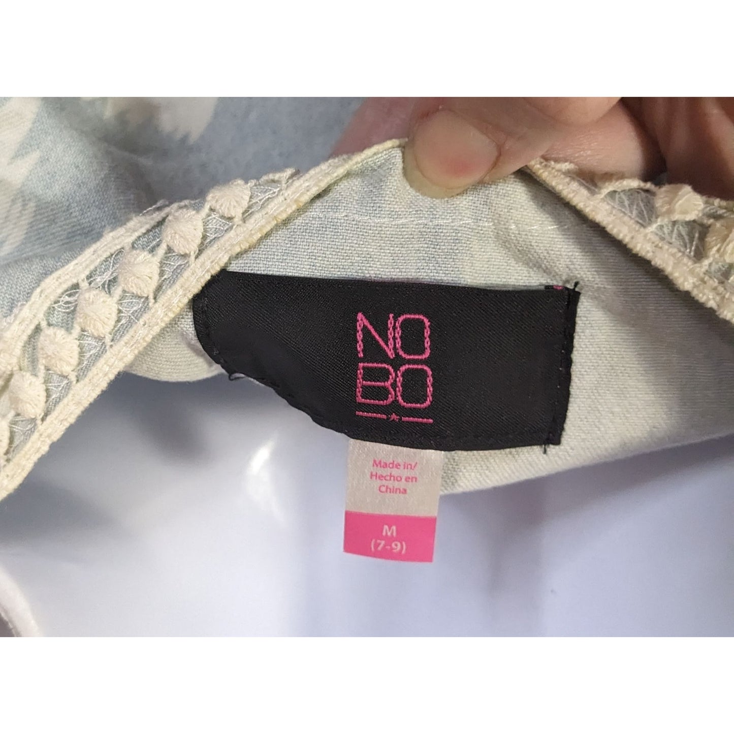 No Boundaries Southwestern Lace Denim Tank Top