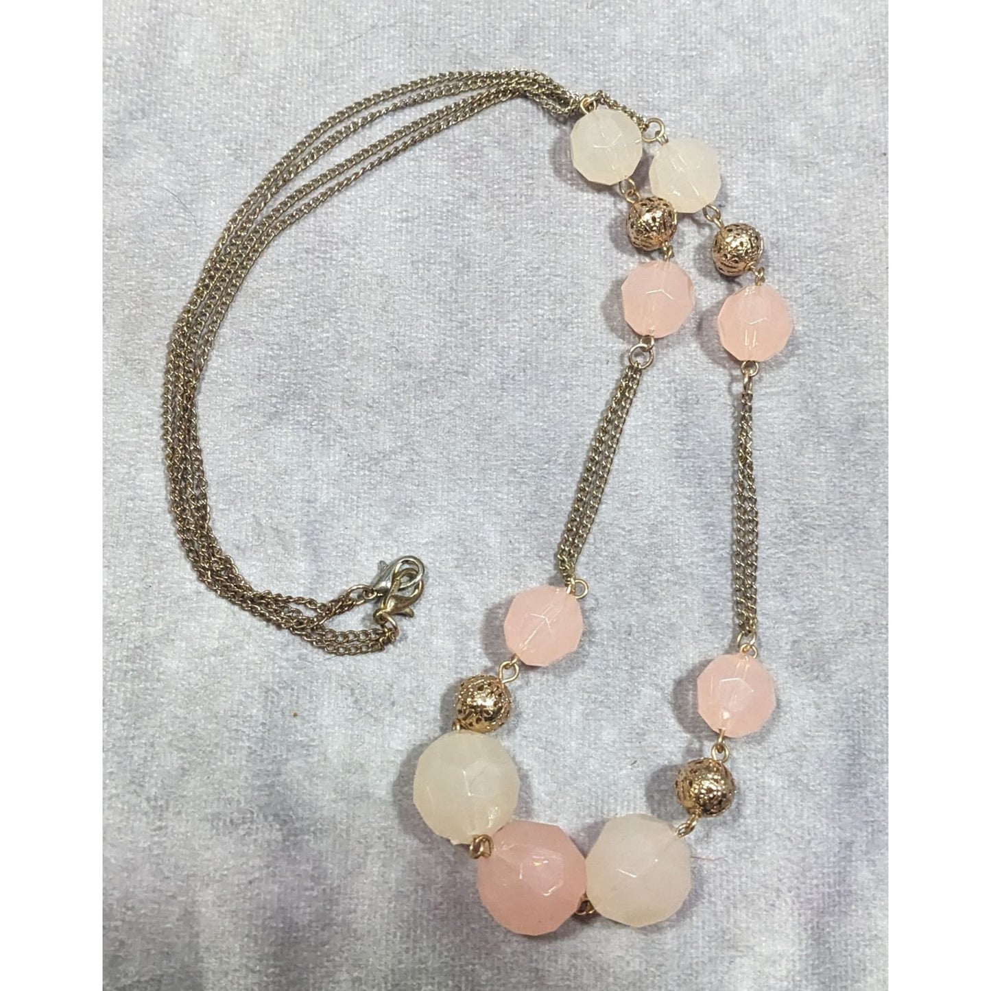 Vintage Coquette Pastel Beaded Station Necklace