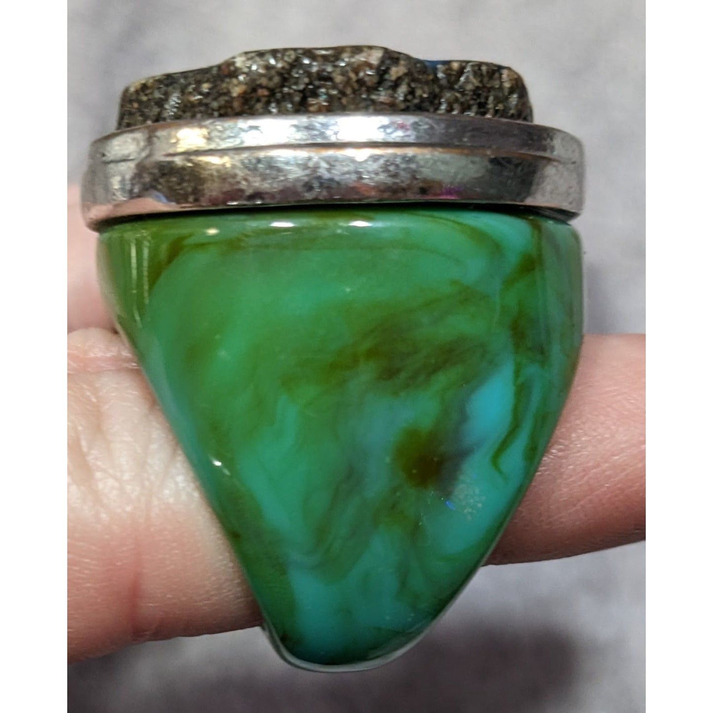 Vintage Chunky Lucite And Faux Stone Constellation Statement Ring