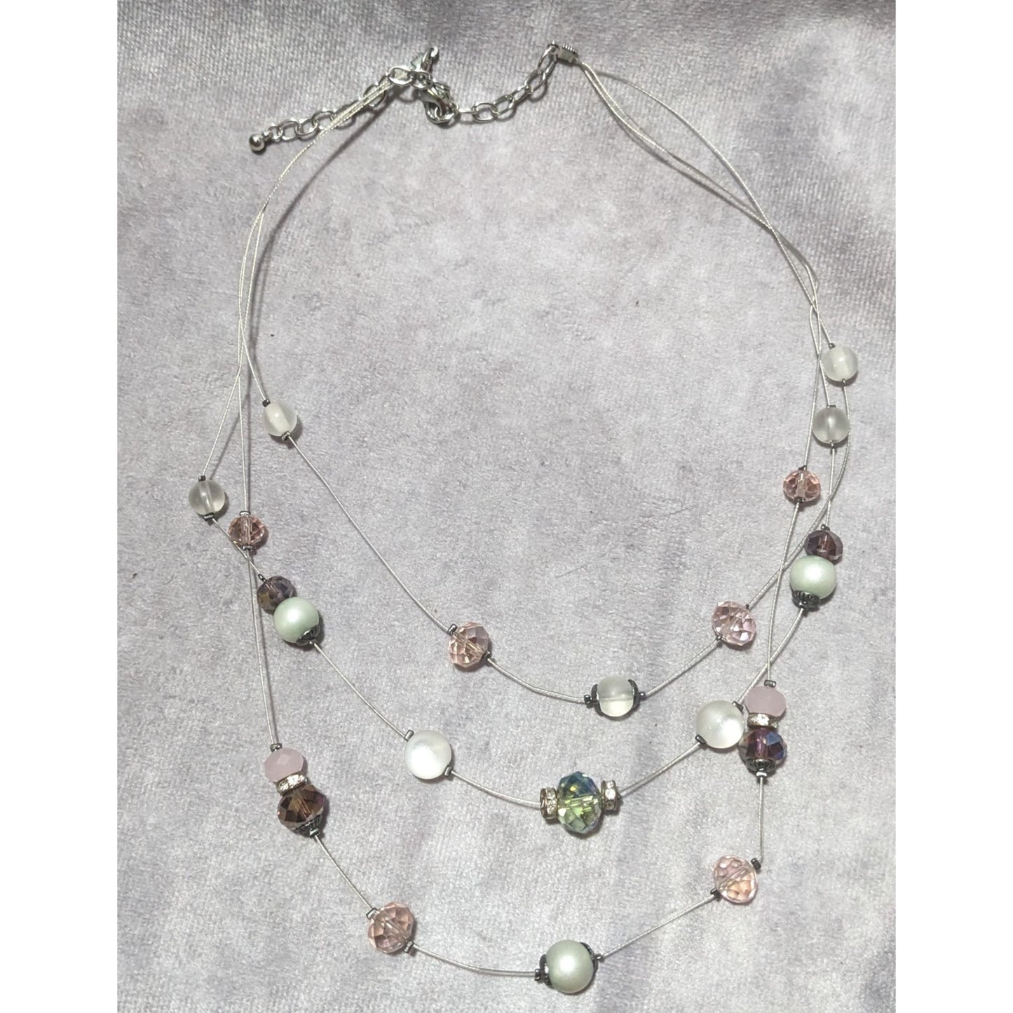 Pink Glass Floating Necklace