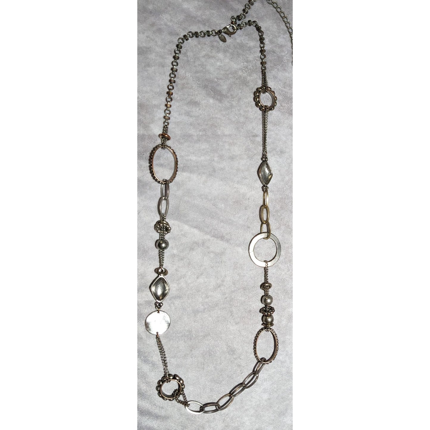 Chico's Silver Abstract Chain Necklace