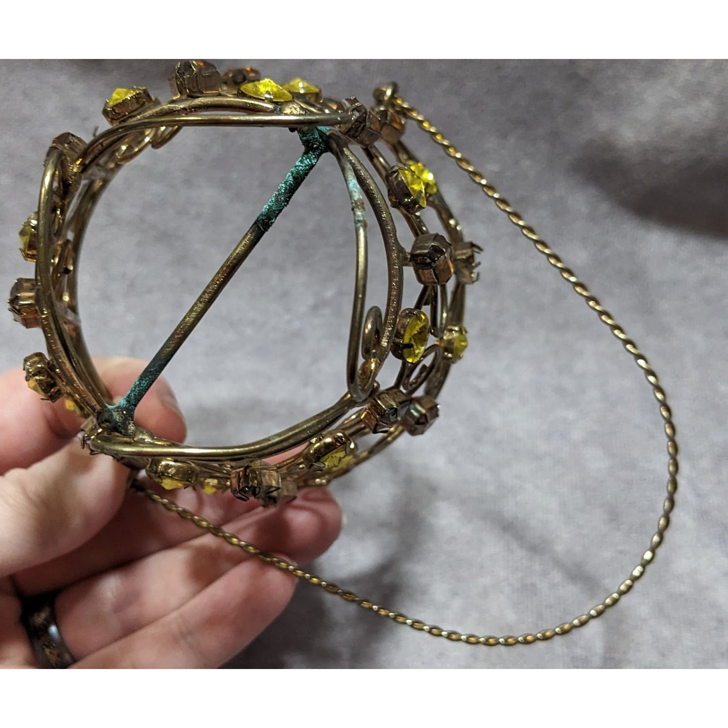 Gold Gemmed Hanging Basket