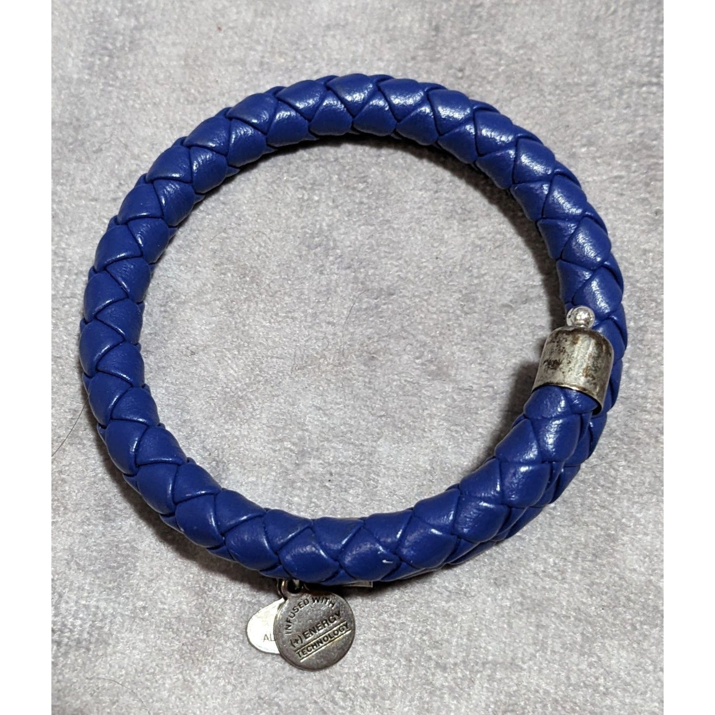 Alex And Ani Vintage Sixty Six Blue Leather Bracelet