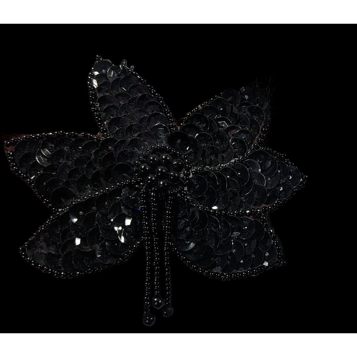 Gothic Floral Beaded Sequin Pendant Necklace