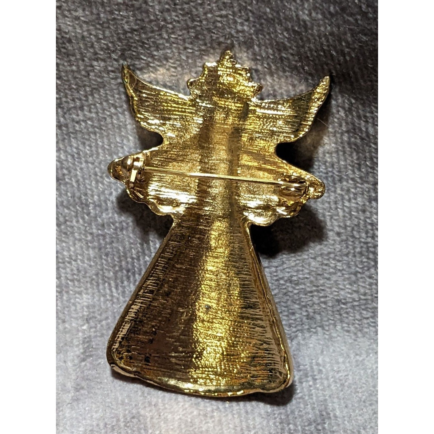 Gold Enamel Angel Brooch
