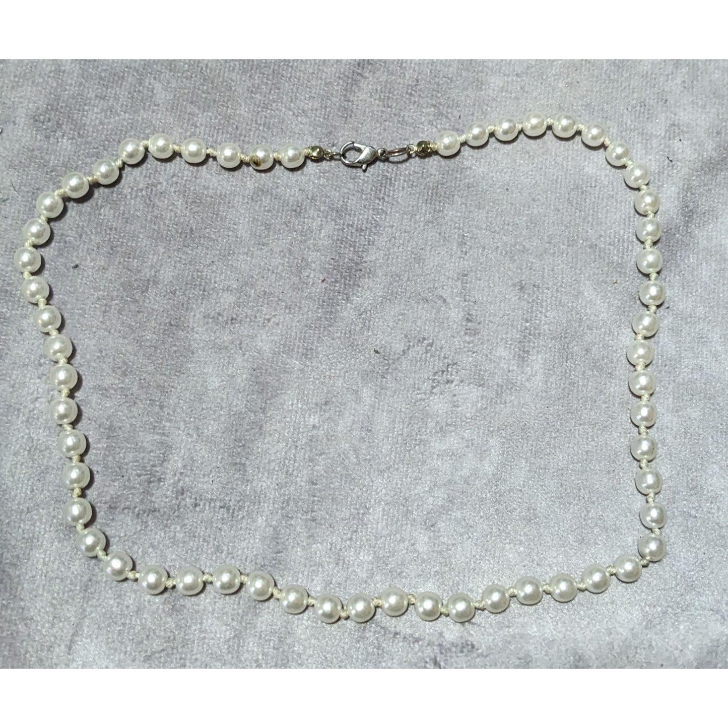 Simple Casual White Faux Pearl Necklace