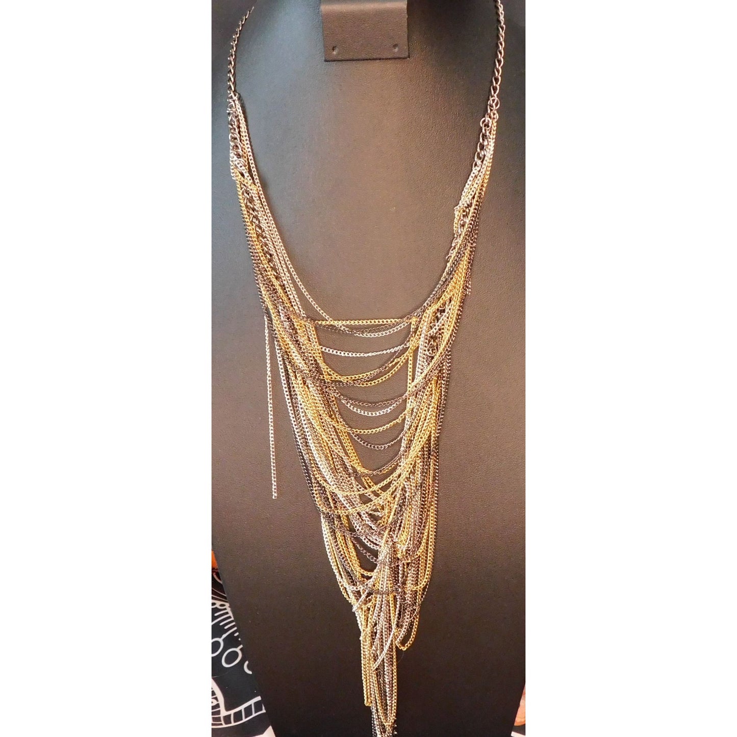 Glam Rock Multi Metallic Layered Chain Necklace