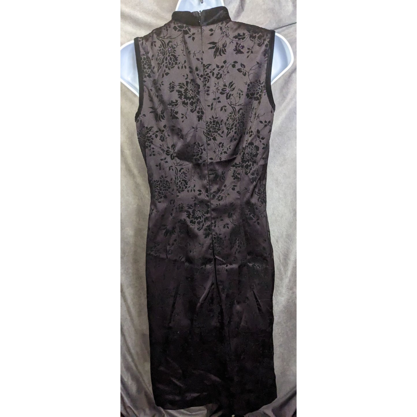 CDC Qipao Style Purple Floral Dress