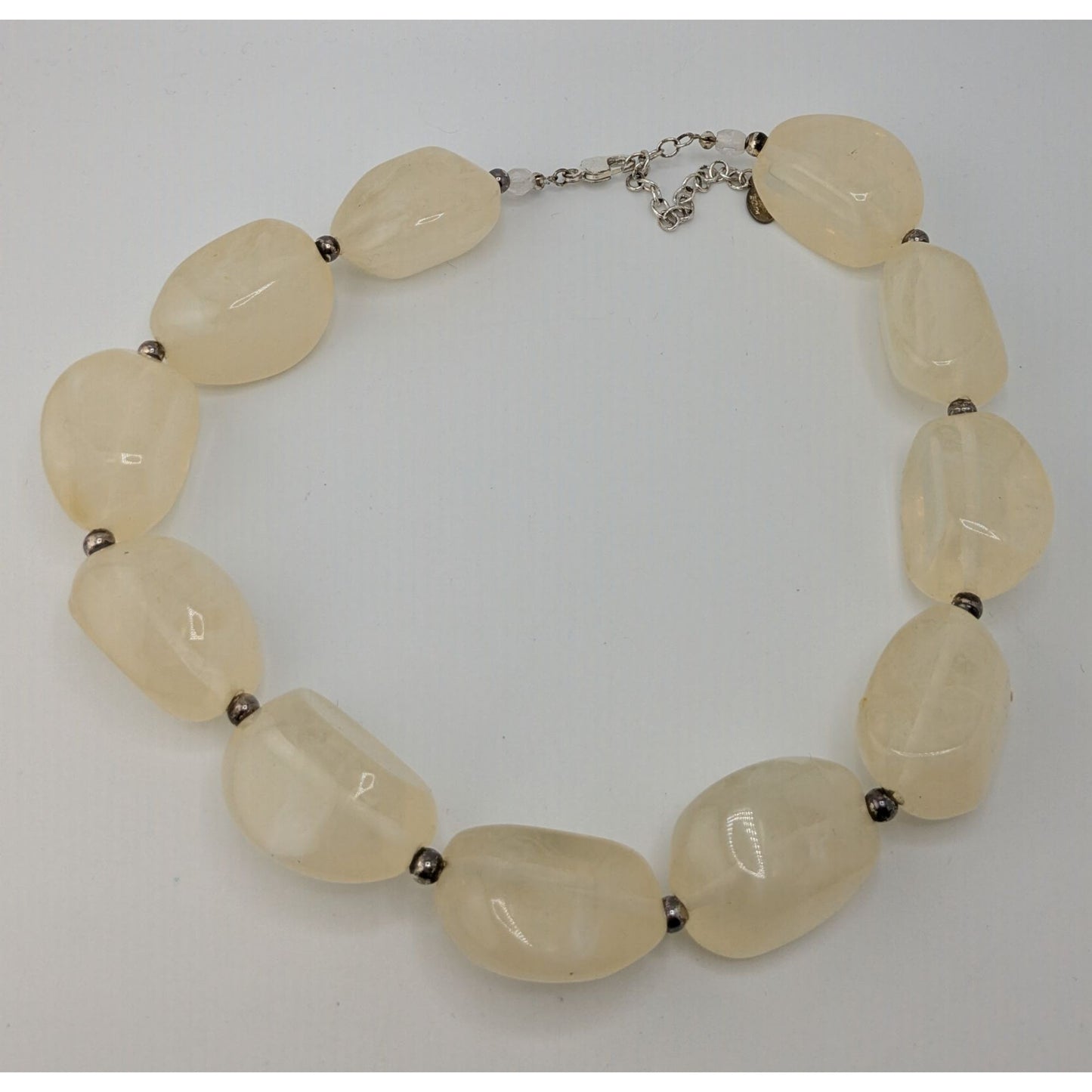 Robert Rose Chunky Lucite Necklace Vintage Collectible Cream Costume Jewelry
