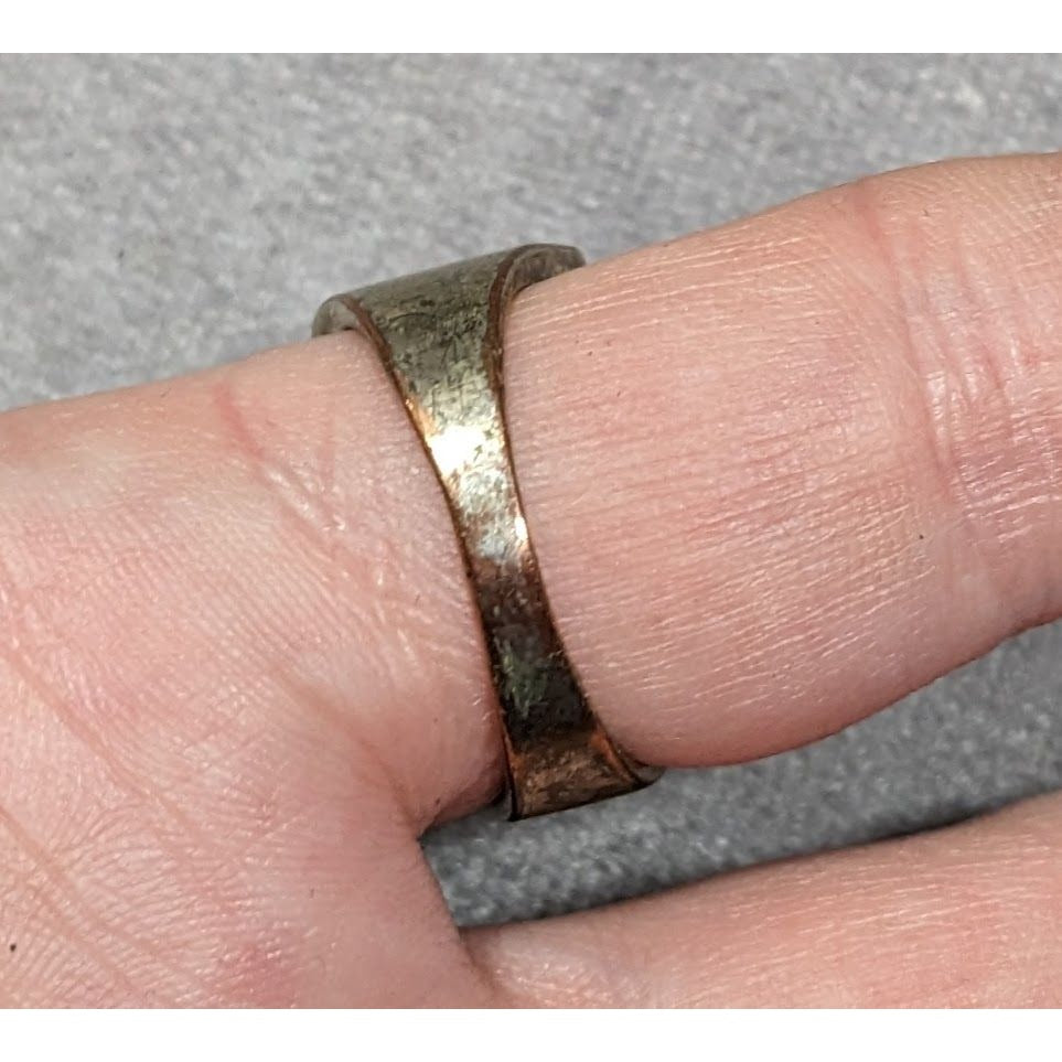 Men's Rectangular 14K Gold Plated Diamond Ring Size 11