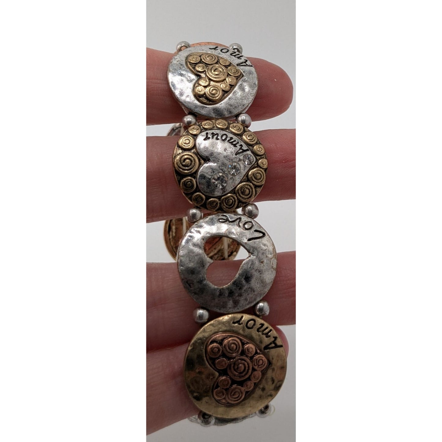 Rustic Love & Amour Multicolor Stretch Bracelet Heart